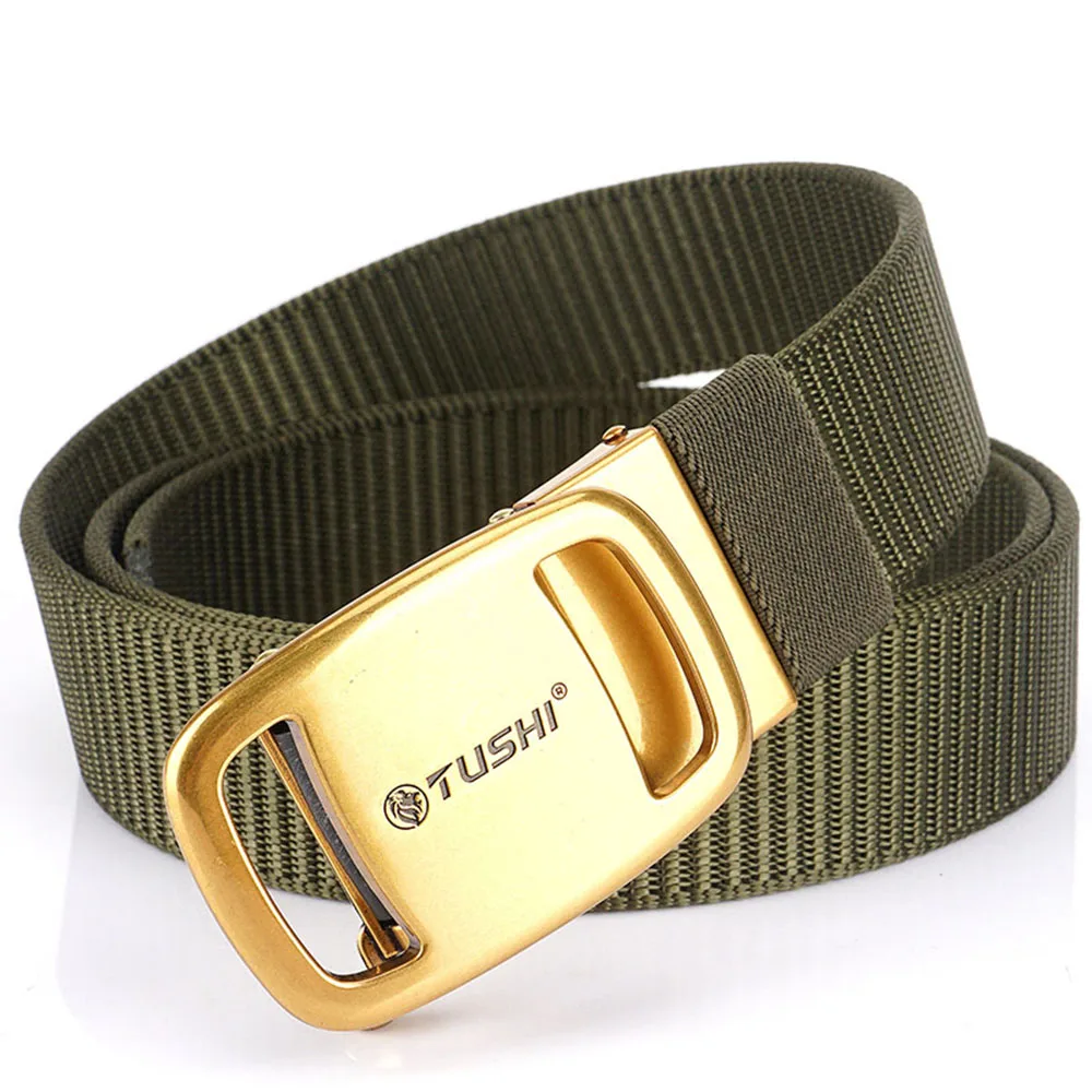 TUSHI New Tactical Belt Nylon Military Army Belt Outdoor Metal Buckle Police Heavy Duty Men's Training Hunting Belt