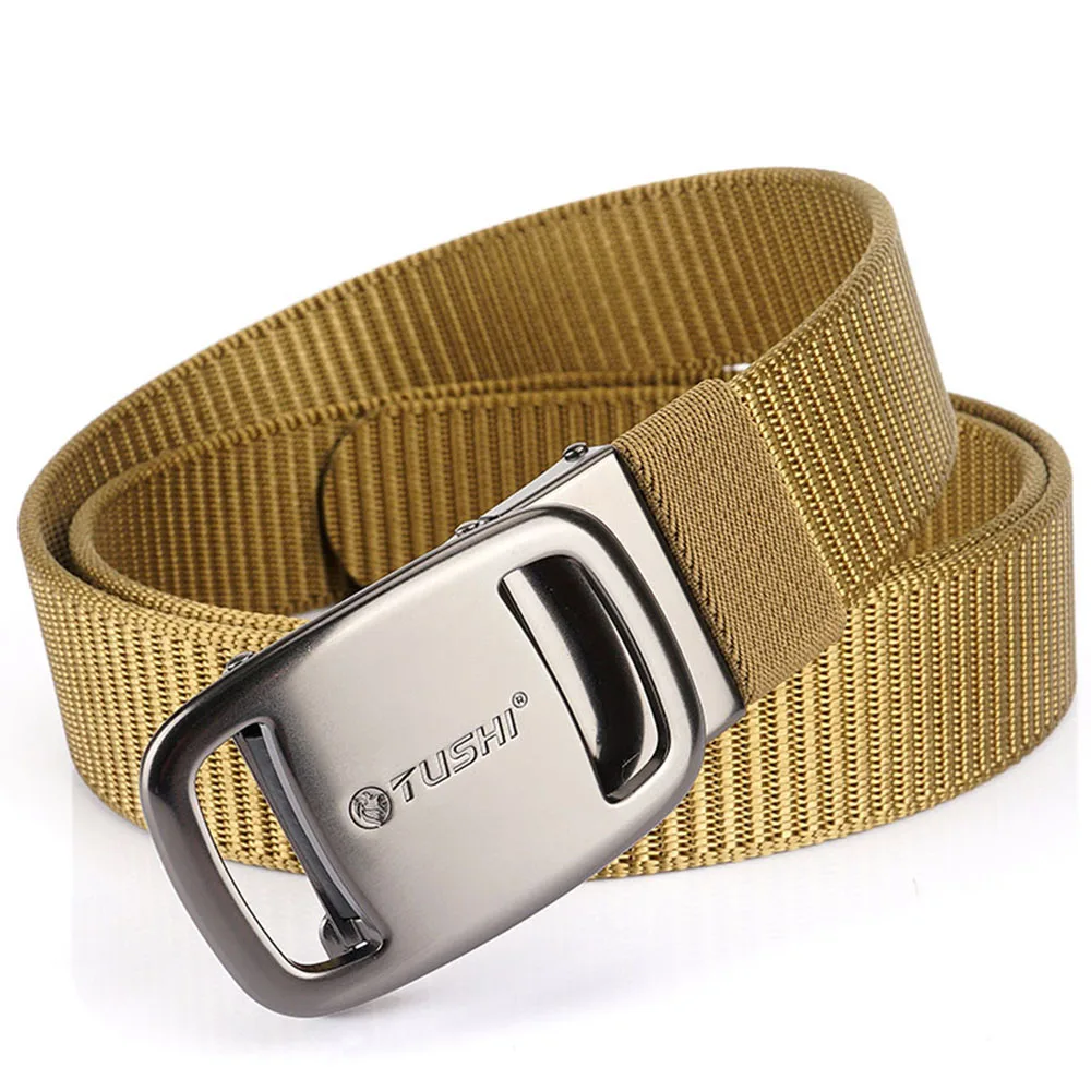 TUSHI New Tactical Belt Nylon Military Army Belt Outdoor Metal Buckle Police Heavy Duty Men's Training Hunting Belt