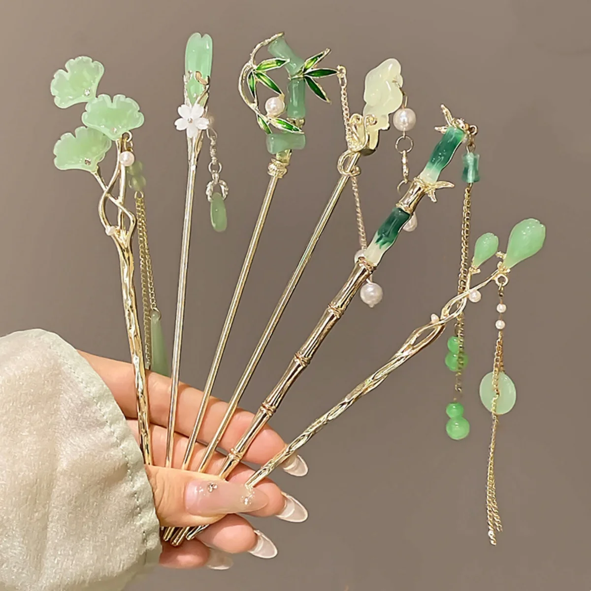 Chinese Style Vintage Hairpin Elegant Tassel Flower Hair Stick For Girl's Long Dress Cheongsam Hanfu Retro Hair Accessories