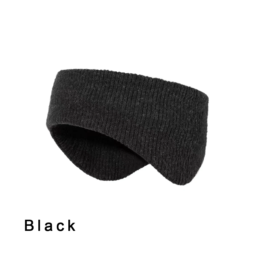 Winter Thermal Double-Deck Knitted Headband Ear Warmer Sports Sweatbands Outdoor Running Skiing Windproof Elastic Headwear
