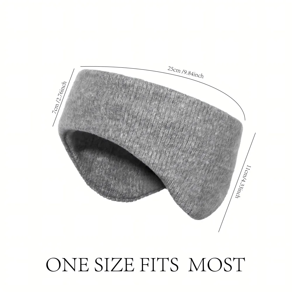 Winter Thermal Double-Deck Knitted Headband Ear Warmer Sports Sweatbands Outdoor Running Skiing Windproof Elastic Headwear