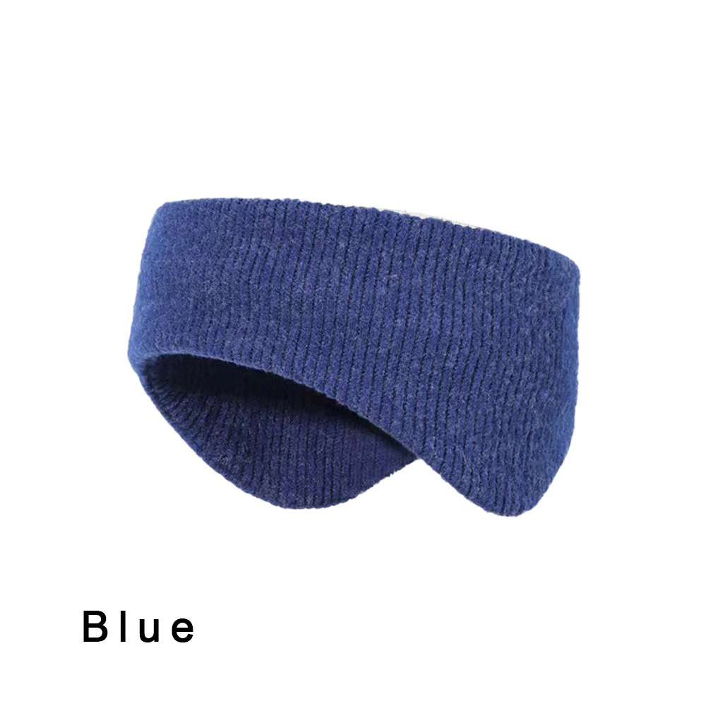 Winter Thermal Double-Deck Knitted Headband Ear Warmer Sports Sweatbands Outdoor Running Skiing Windproof Elastic Headwear