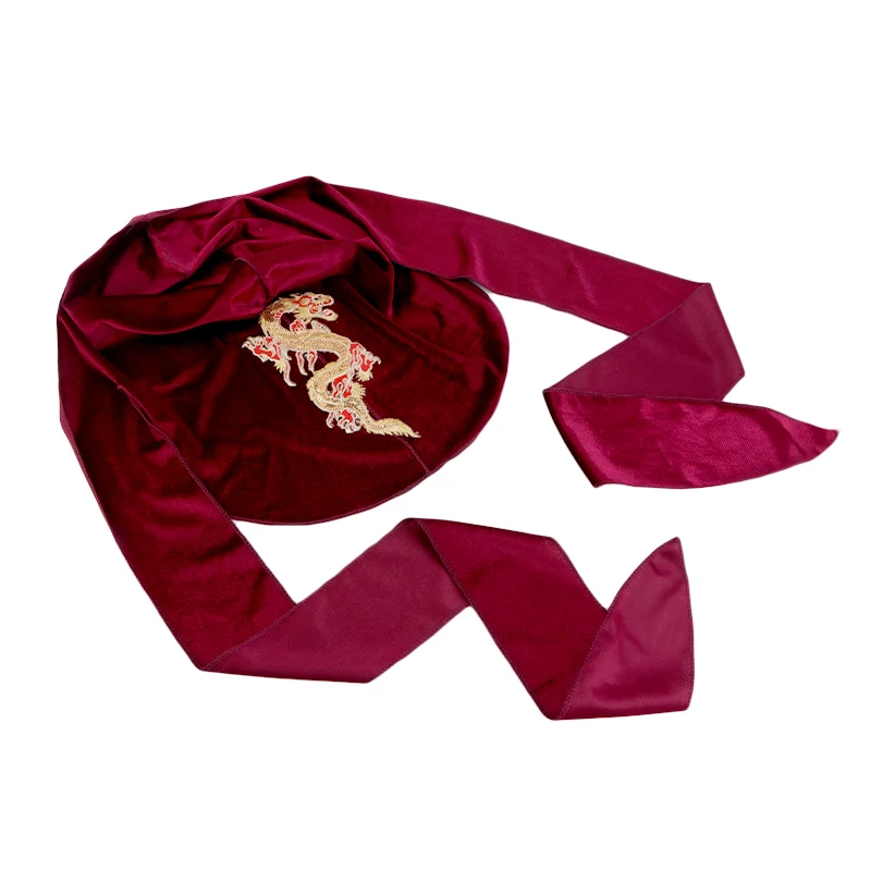 New Men's Dragon Pattern Velvet Durags Bandanas Headwear DuRag Turban Hat Headband Breathable Head Wraps With Extra Long Tail