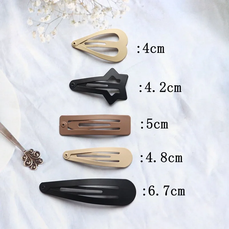 8Pcs/set Japanese Korean New Coffee Color Matte Bb Clip Metal Bangs Broken Hairpin DIY Paint Hairpin Hair Accessories