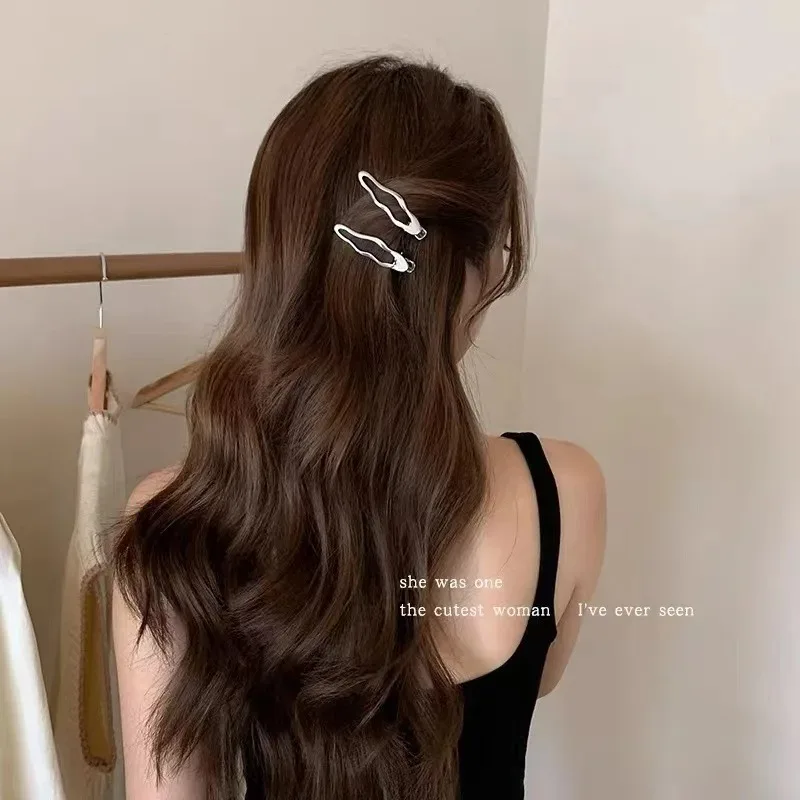 24Pcs/Set Y2K Silver Metal Hair Clips for Women And Girls Star Hair Accessories Multiple Styles Seamless Duckbill Hairpins