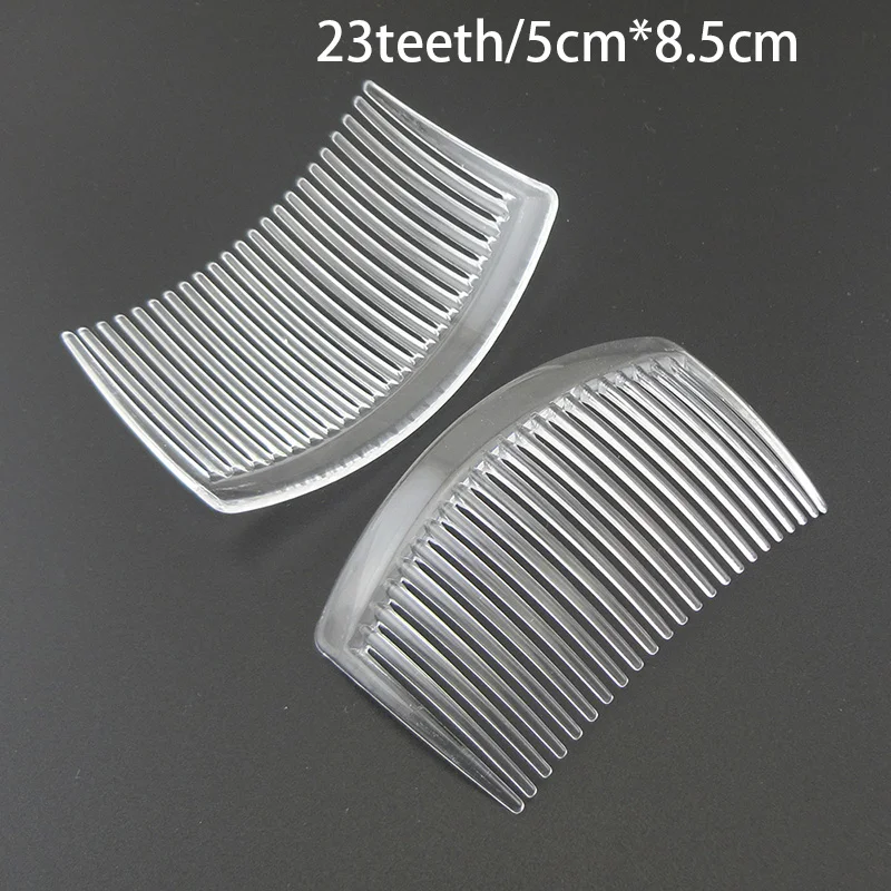 20PCS Various Sizes Clear Plain Plastic Hair Combs Hairpin for DIY Hair Accessories Transparent White Side Comb for Crown