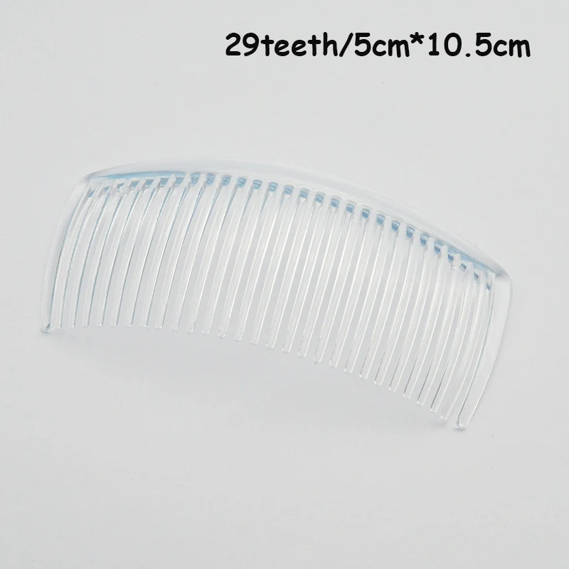 20PCS Various Sizes Clear Plain Plastic Hair Combs Hairpin for DIY Hair Accessories Transparent White Side Comb for Crown