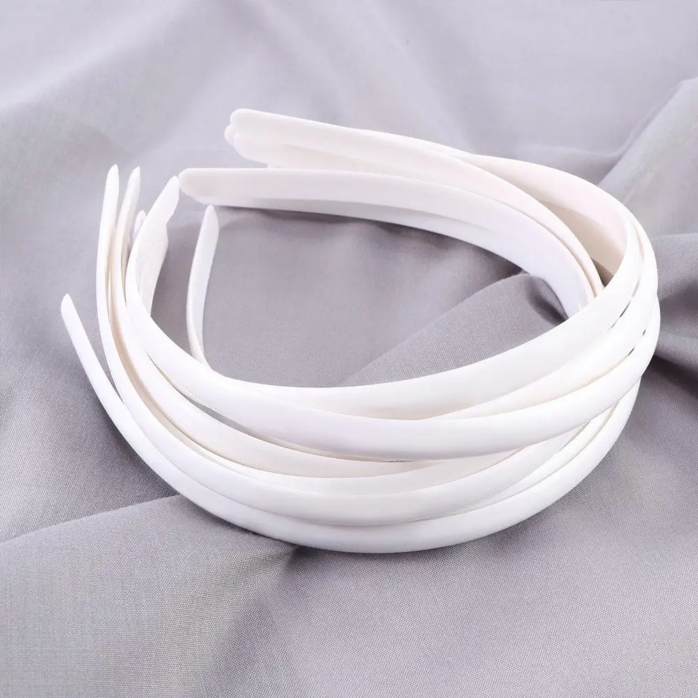 10Pcs White Fashion No Teeth Hairband Plain Lady Plastic Hair Band Headband Girl Hair Accessories