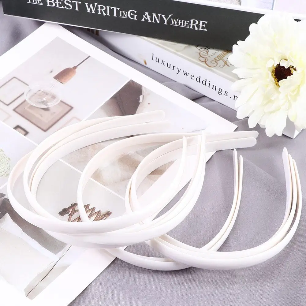 10Pcs White Fashion No Teeth Hairband Plain Lady Plastic Hair Band Headband Girl Hair Accessories
