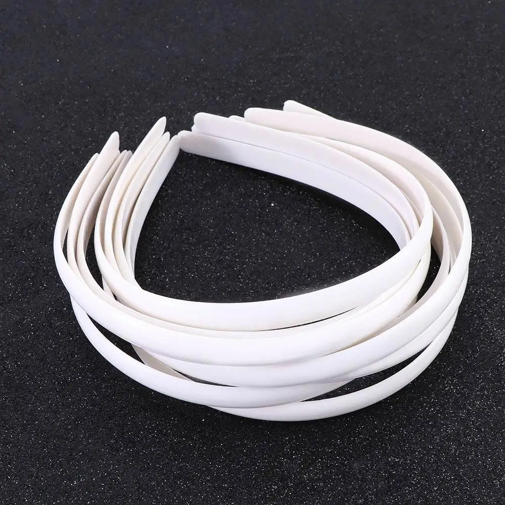 10Pcs White Fashion No Teeth Hairband Plain Lady Plastic Hair Band Headband Girl Hair Accessories