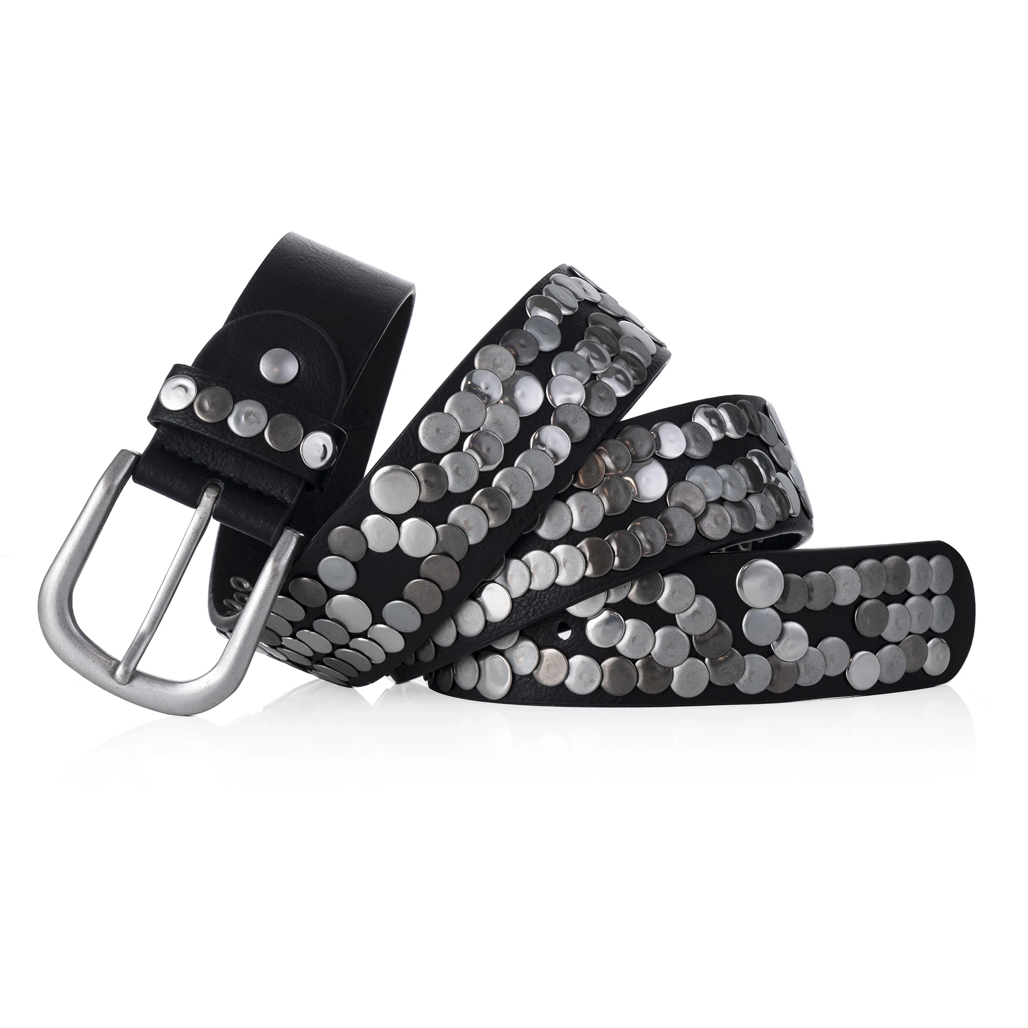 Women Belt Fashion Punk Pin Buckle Vintage Rivets Luxury Lady's Original Leather Belts For Women Jeans Waistband Female