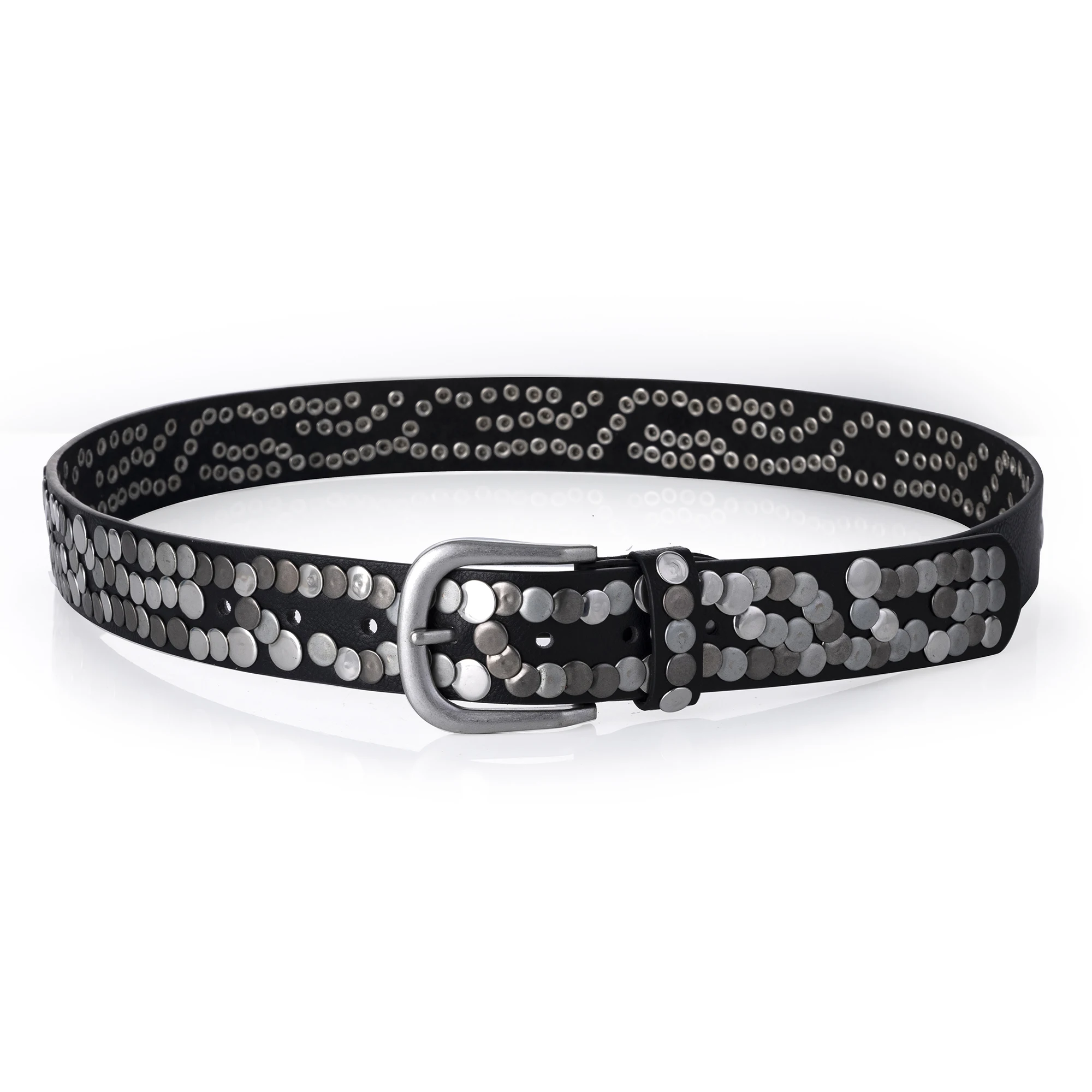 Women Belt Fashion Punk Pin Buckle Vintage Rivets Luxury Lady's Original Leather Belts For Women Jeans Waistband Female