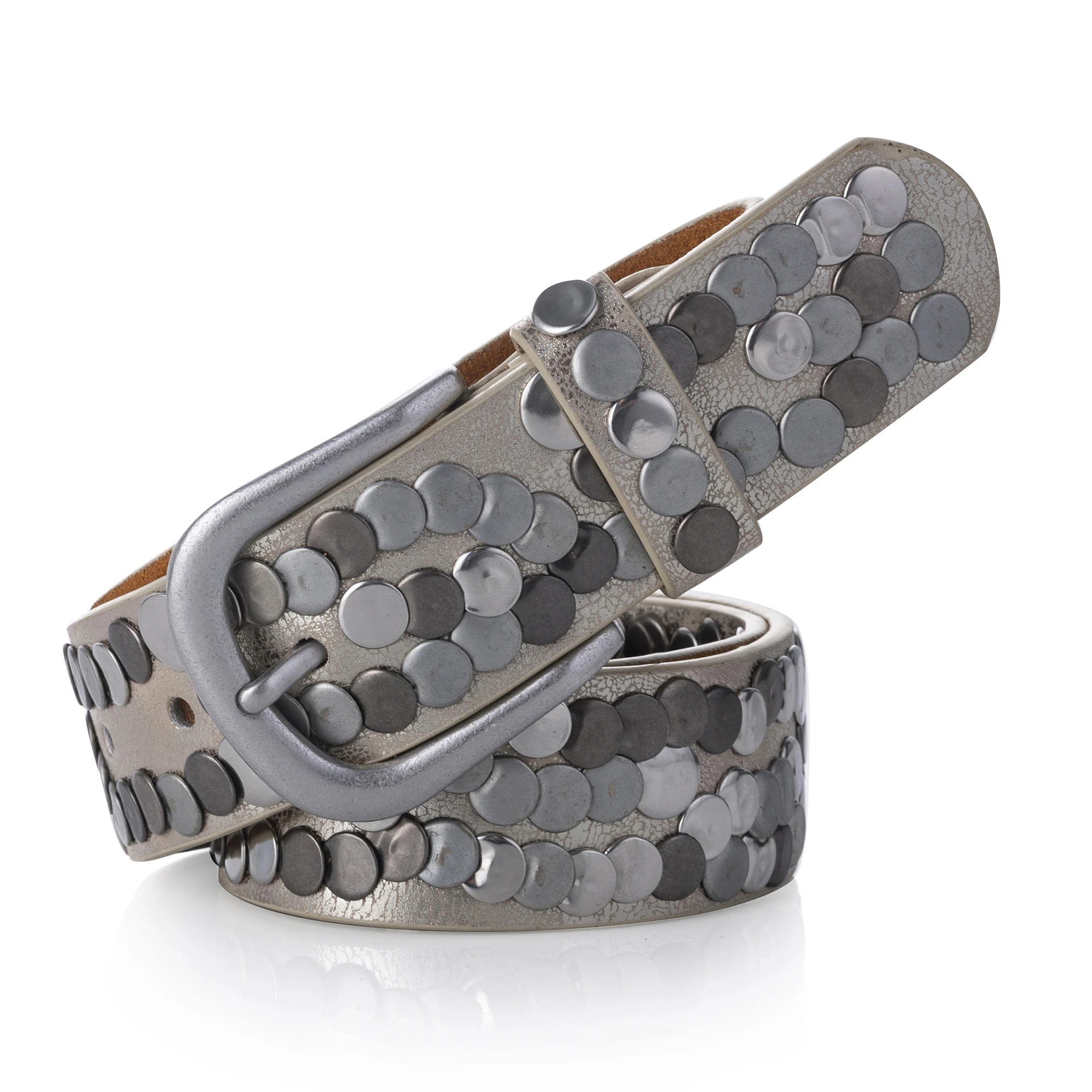 Women Belt Fashion Punk Pin Buckle Vintage Rivets Luxury Lady's Original Leather Belts For Women Jeans Waistband Female