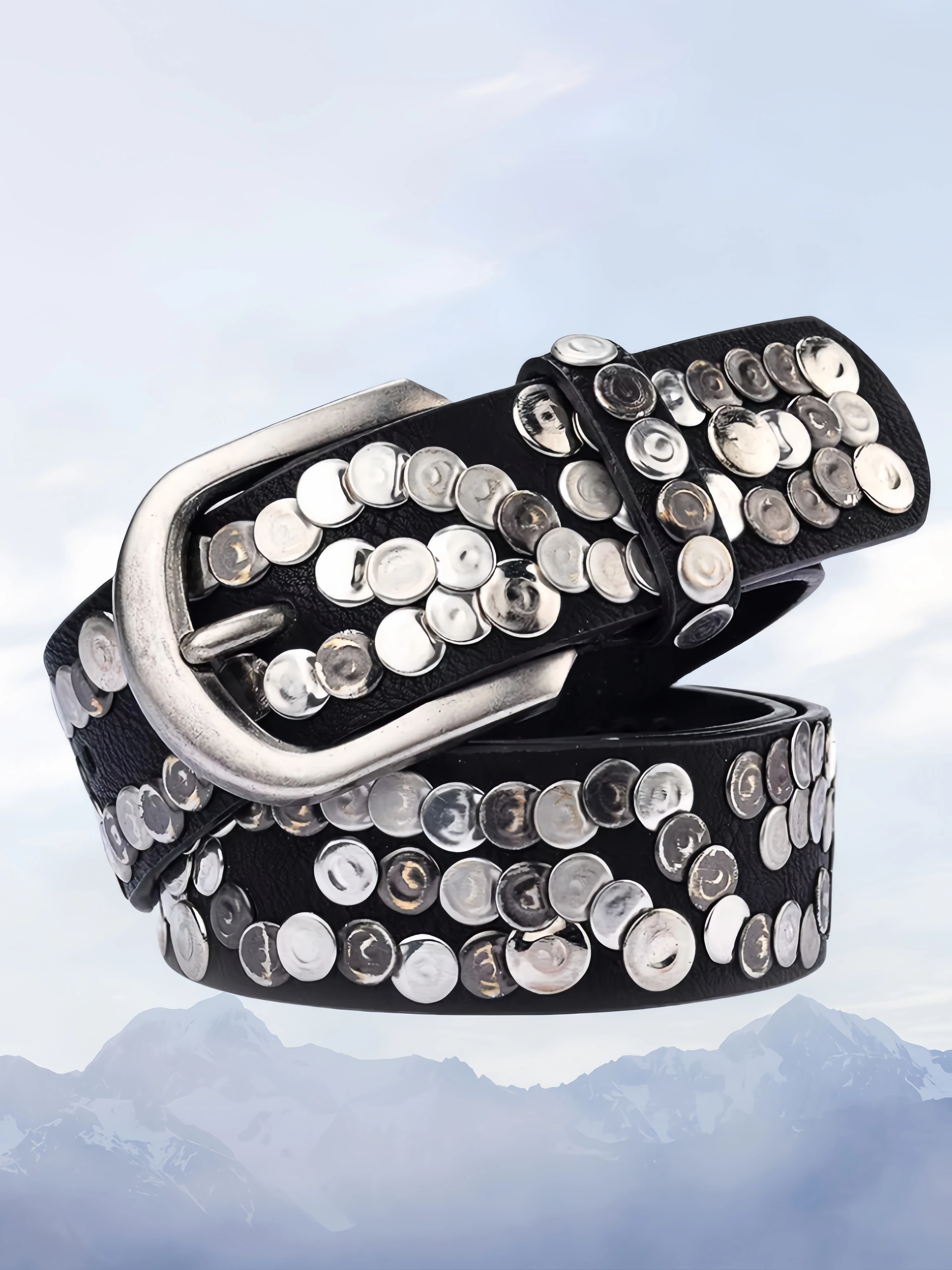 Women Belt Fashion Punk Pin Buckle Vintage Rivets Luxury Lady's Original Leather Belts For Women Jeans Waistband Female