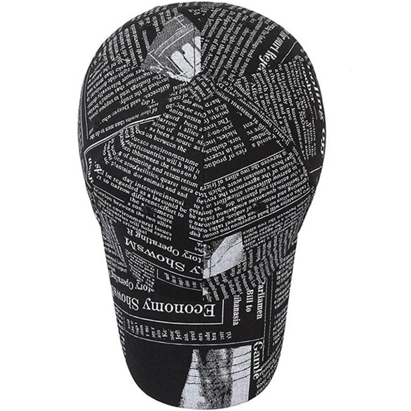 Hot Sale Unisex Casual Graffiti Newspaper Design Baseball Cap Street Hip Hop Sunscreen Outdoor Hat For Women And Men