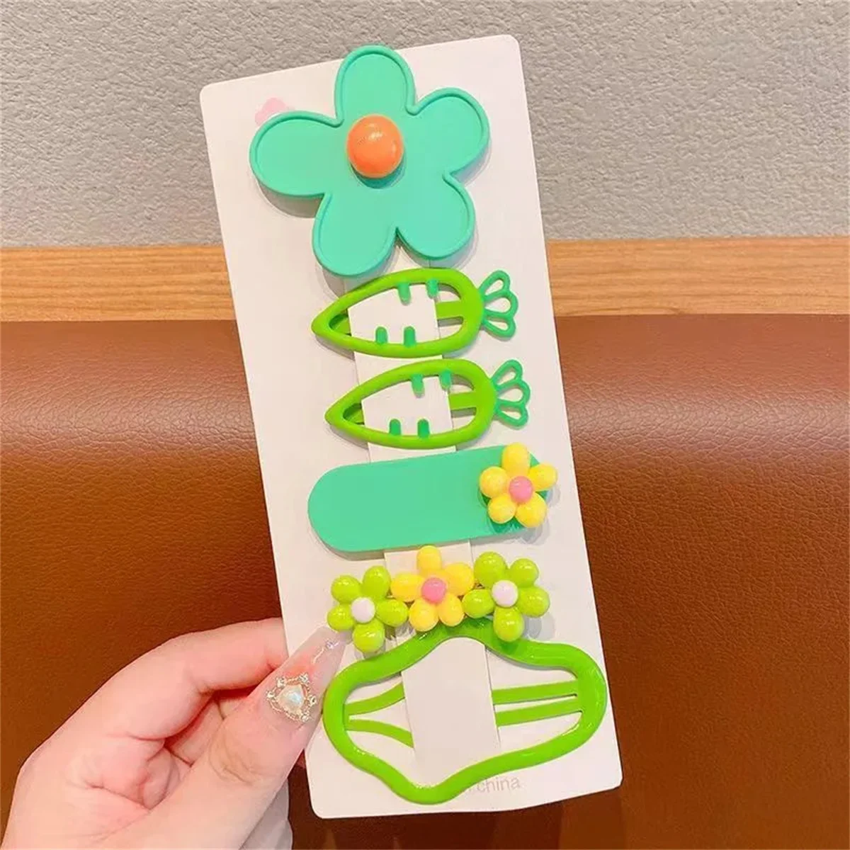 6Pcs Cartoon Colorful Hair Clips Girls Cute Flower Heart Hairpins Baby Hairclip Barrettes Hairpin Headwear Kids Hair Accessories
