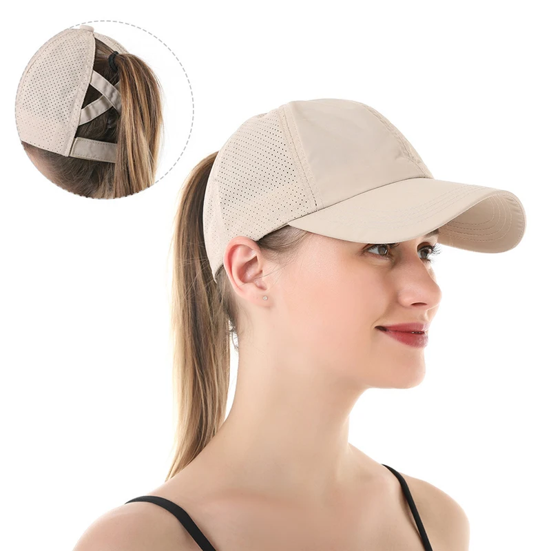 Quick-dry Women Baseball Cap Summer Sports Teenager Girls Ponytail Hat Fashion Woman Sun Hats for Outdoor Travel