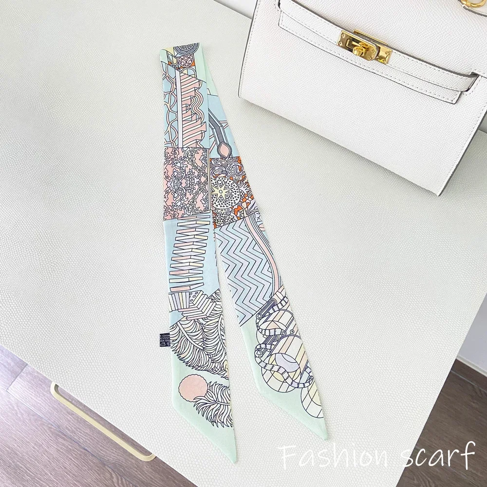1PC Korean Fashion New Women's Twill Decorative Ribbon Small Scarf Binding Bag Handle Ribbon Hair Band Small Scarf Headband