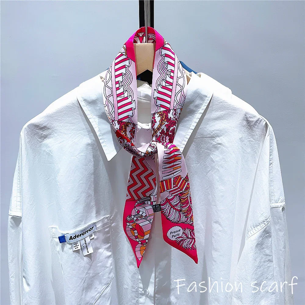 1PC Korean Fashion New Women's Twill Decorative Ribbon Small Scarf Binding Bag Handle Ribbon Hair Band Small Scarf Headband