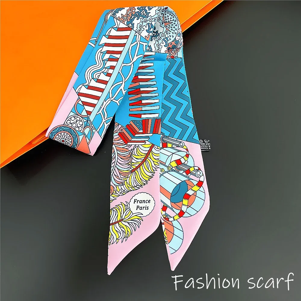 1PC Korean Fashion New Women's Twill Decorative Ribbon Small Scarf Binding Bag Handle Ribbon Hair Band Small Scarf Headband