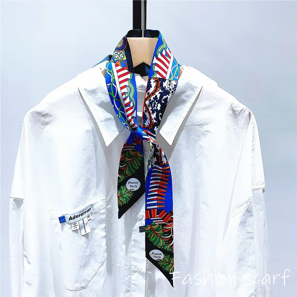1PC Korean Fashion New Women's Twill Decorative Ribbon Small Scarf Binding Bag Handle Ribbon Hair Band Small Scarf Headband