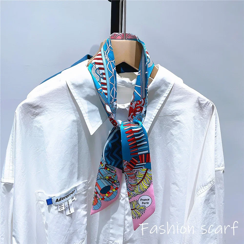 1PC Korean Fashion New Women's Twill Decorative Ribbon Small Scarf Binding Bag Handle Ribbon Hair Band Small Scarf Headband
