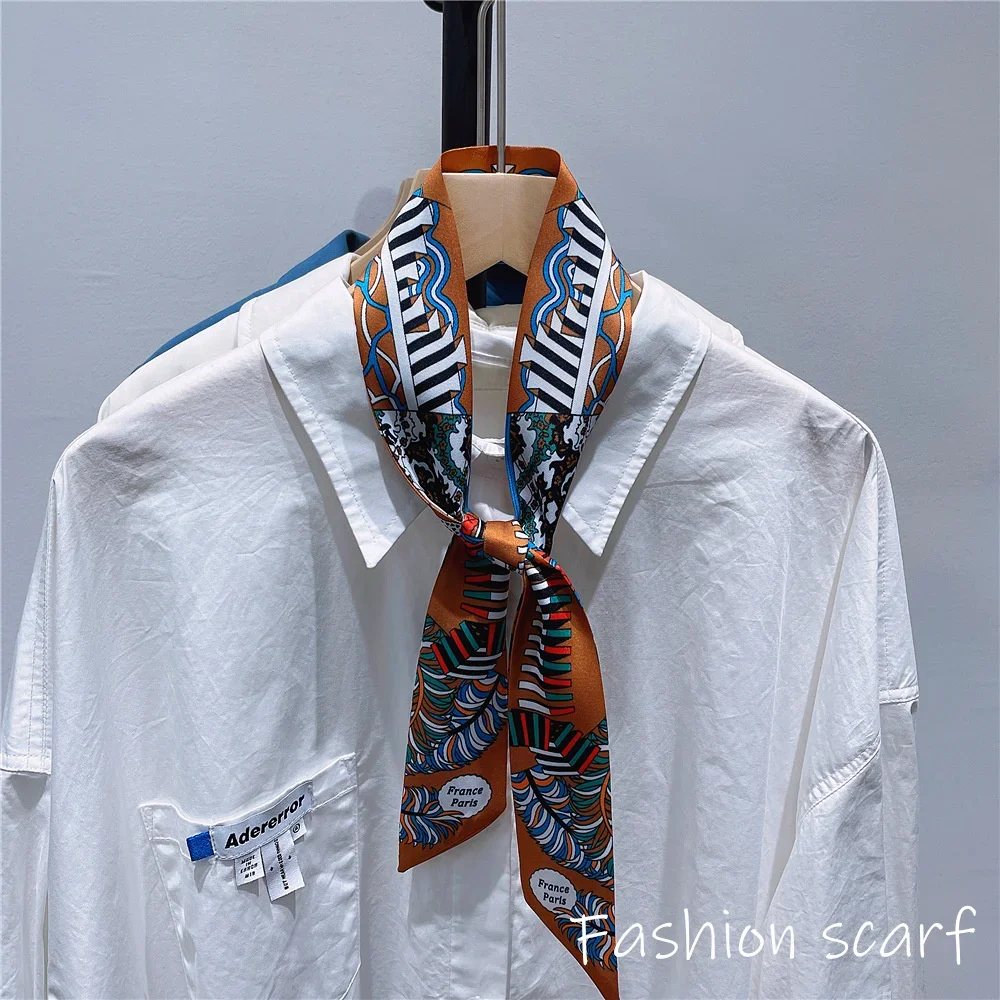 1PC Korean Fashion New Women's Twill Decorative Ribbon Small Scarf Binding Bag Handle Ribbon Hair Band Small Scarf Headband