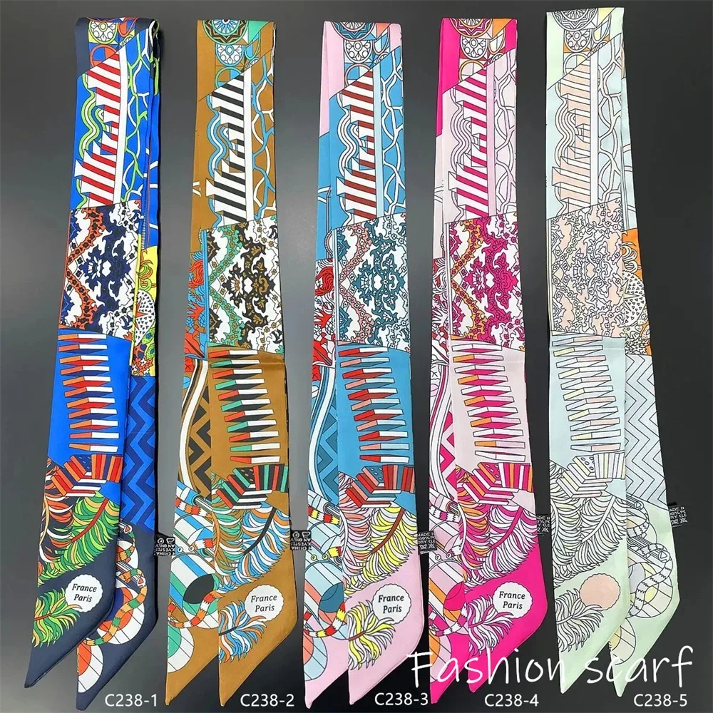 1PC Korean Fashion New Women's Twill Decorative Ribbon Small Scarf Binding Bag Handle Ribbon Hair Band Small Scarf Headband