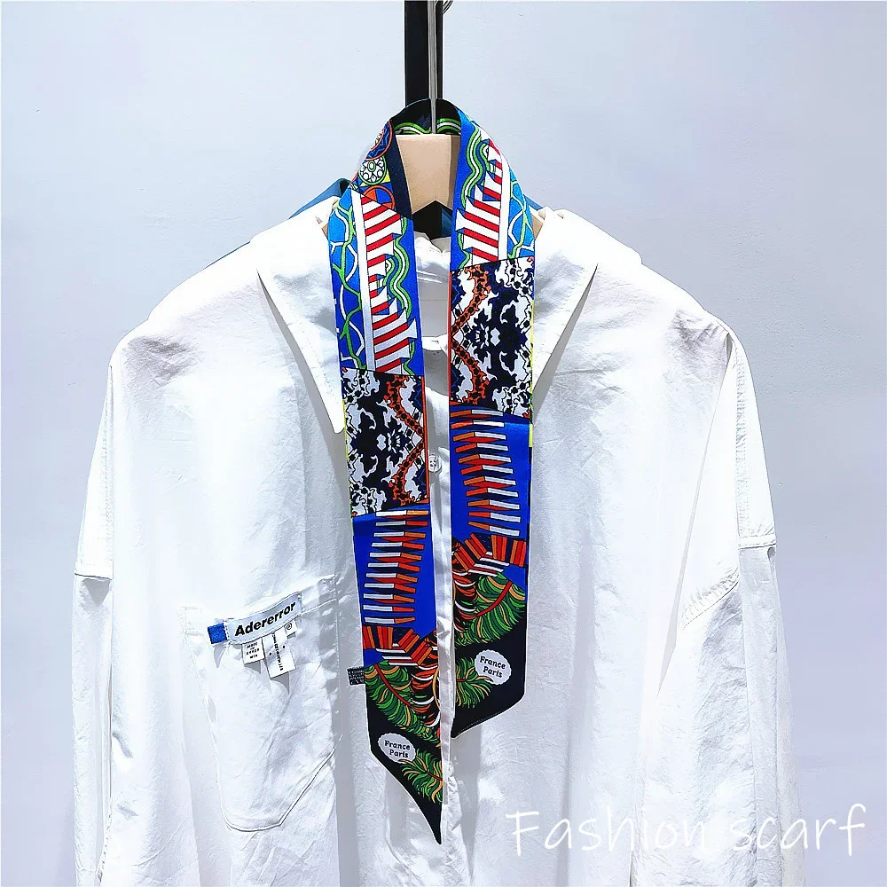 1PC Korean Fashion New Women's Twill Decorative Ribbon Small Scarf Binding Bag Handle Ribbon Hair Band Small Scarf Headband