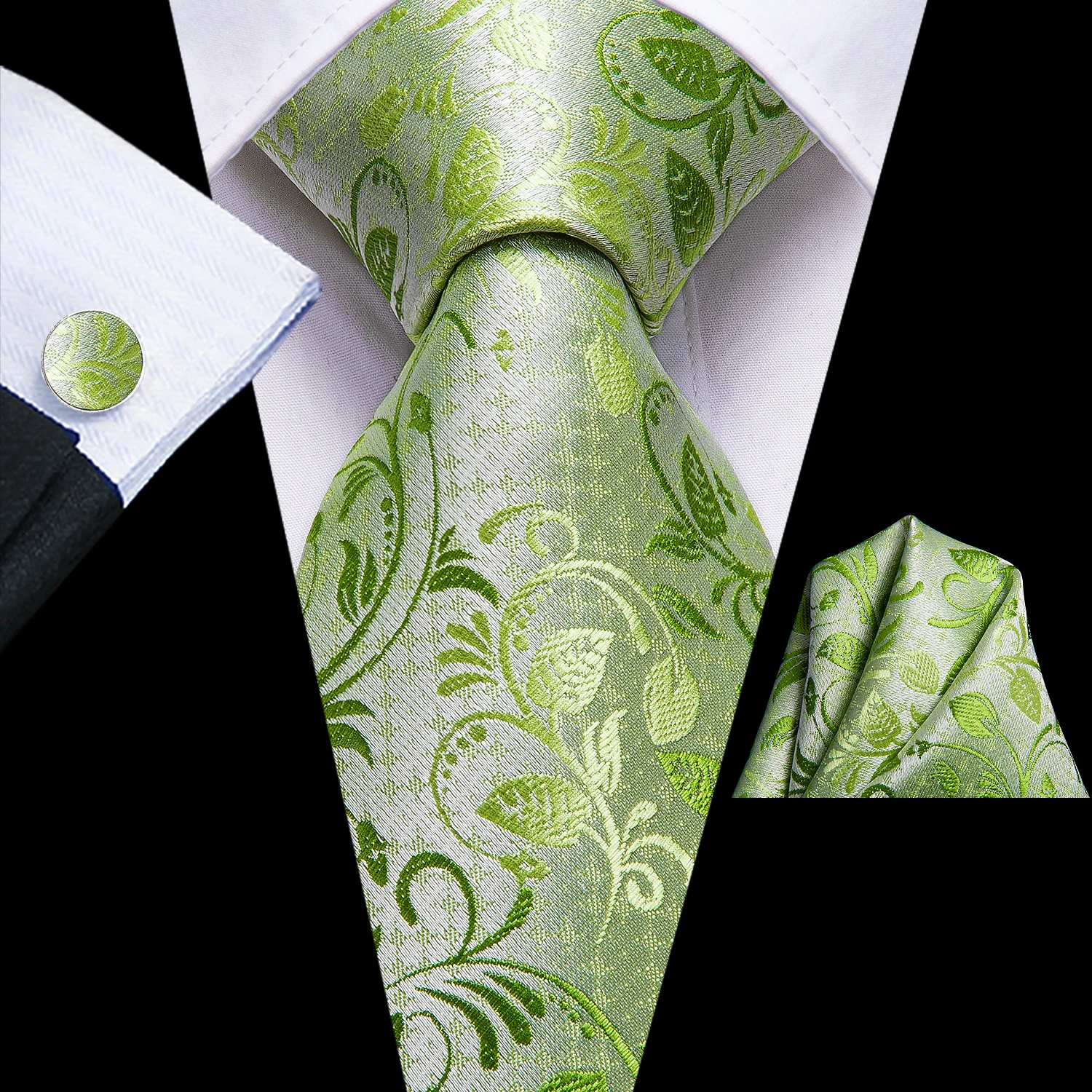 Hi-Tie Mens Gift Tie Set Striped Paisley Floral Pink Red Grey Black Wedding For Men Design Hanky Cufflink Dropshipping