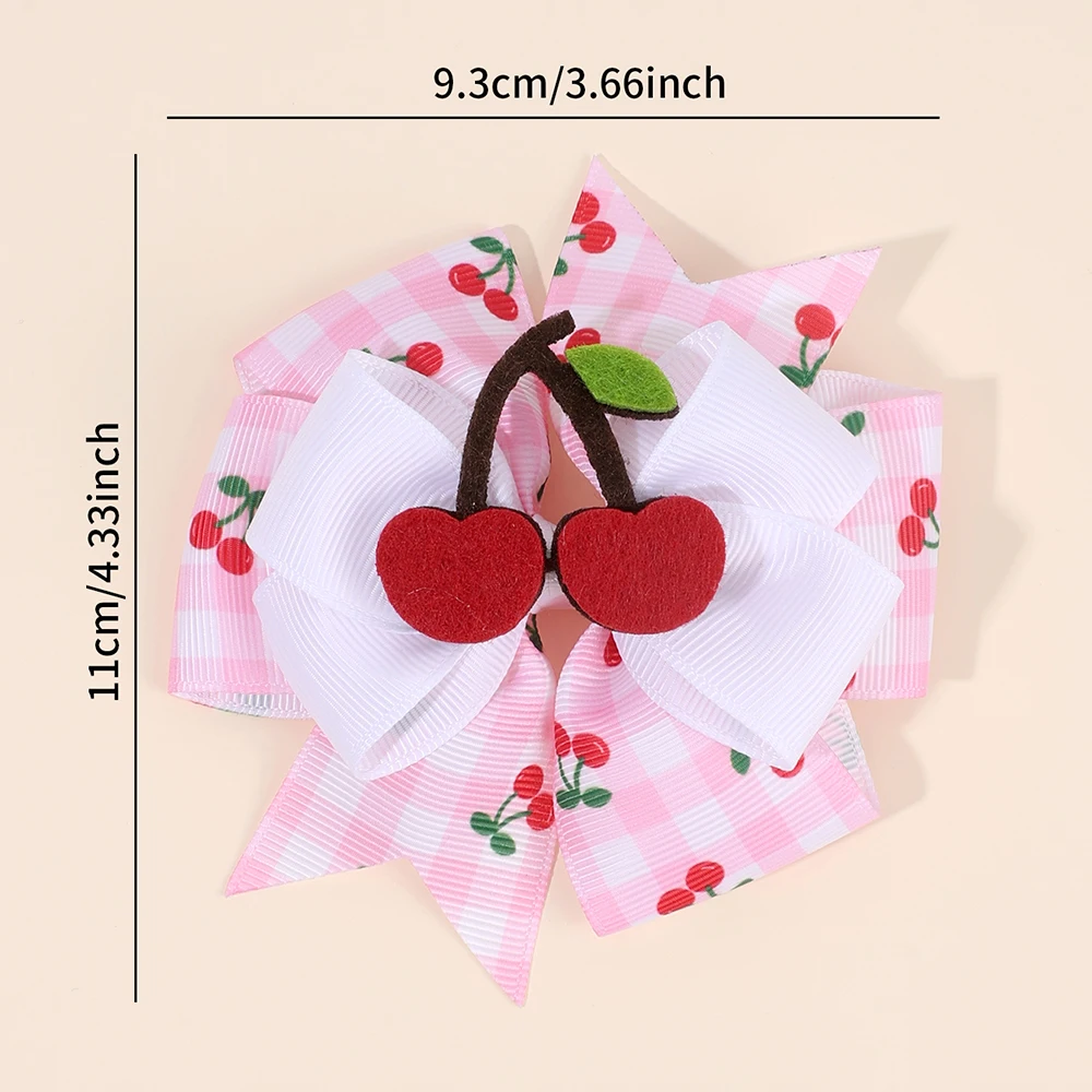 2Pcs Strawberry Hair Clip Sweet Polka Dot Ribbon Fashion Bow Barrettes For Girl Children Baby Trendy Korean Accessories Headwear