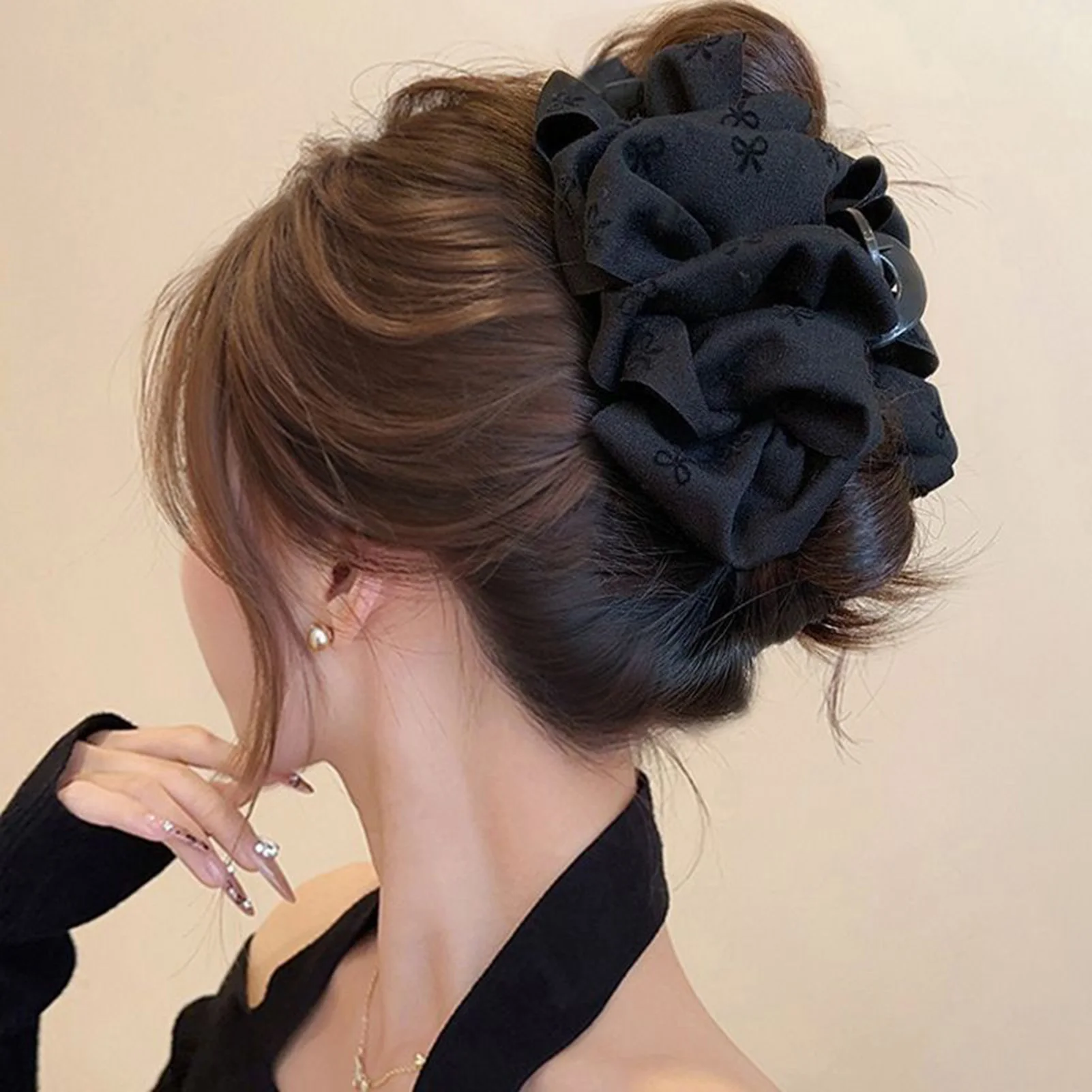 Women Elegant Three Layers Large Chiffon Bow Hair Claw Sweet Hair Decorate Headband Hair Claw Clip Fashion Hair Accessories