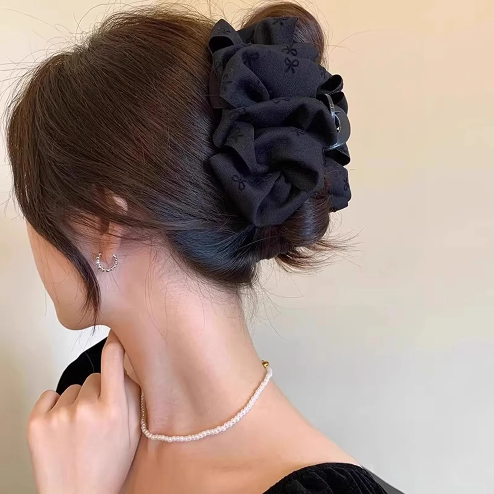 Women Elegant Three Layers Large Chiffon Bow Hair Claw Sweet Hair Decorate Headband Hair Claw Clip Fashion Hair Accessories