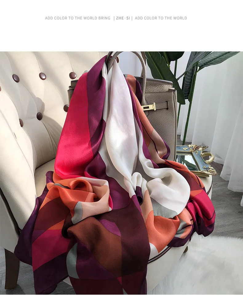 2025 Hangzhou 100% Natural Real Silk Scarf Women Bandana long Scarves Wrap Kerchief Luxury High Quality Hijab Echarpe pashmina