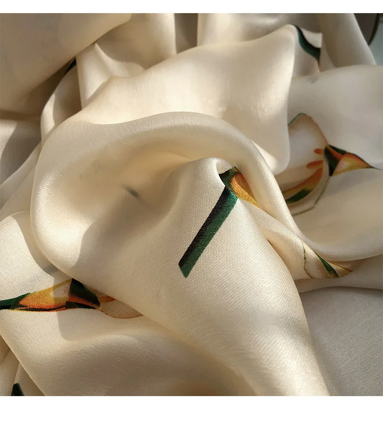 2025 Hangzhou 100% Natural Real Silk Scarf Women Bandana long Scarves Wrap Kerchief Luxury High Quality Hijab Echarpe pashmina