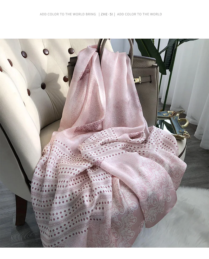2025 Hangzhou 100% Natural Real Silk Scarf Women Bandana long Scarves Wrap Kerchief Luxury High Quality Hijab Echarpe pashmina