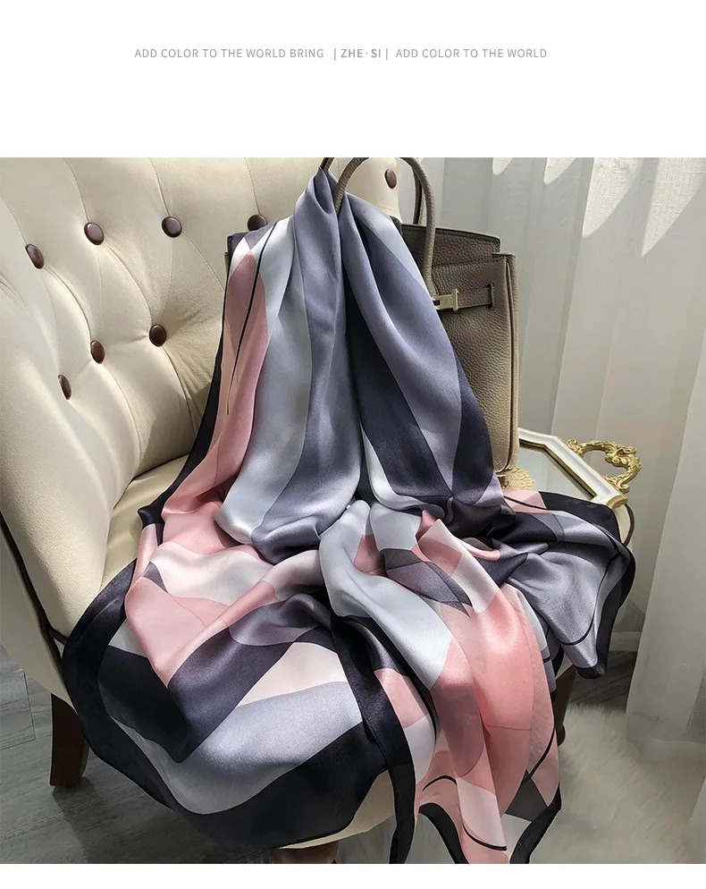 2025 Hangzhou 100% Natural Real Silk Scarf Women Bandana long Scarves Wrap Kerchief Luxury High Quality Hijab Echarpe pashmina