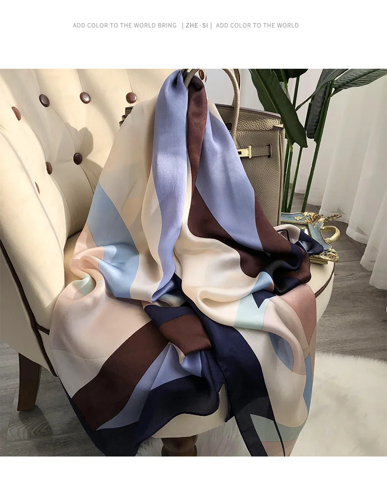 2025 Hangzhou 100% Natural Real Silk Scarf Women Bandana long Scarves Wrap Kerchief Luxury High Quality Hijab Echarpe pashmina