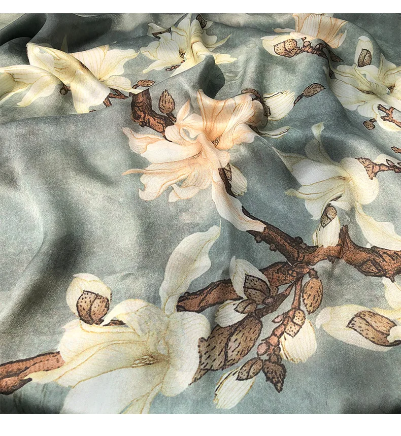 2025 Hangzhou 100% Natural Real Silk Scarf Women Bandana long Scarves Wrap Kerchief Luxury High Quality Hijab Echarpe pashmina