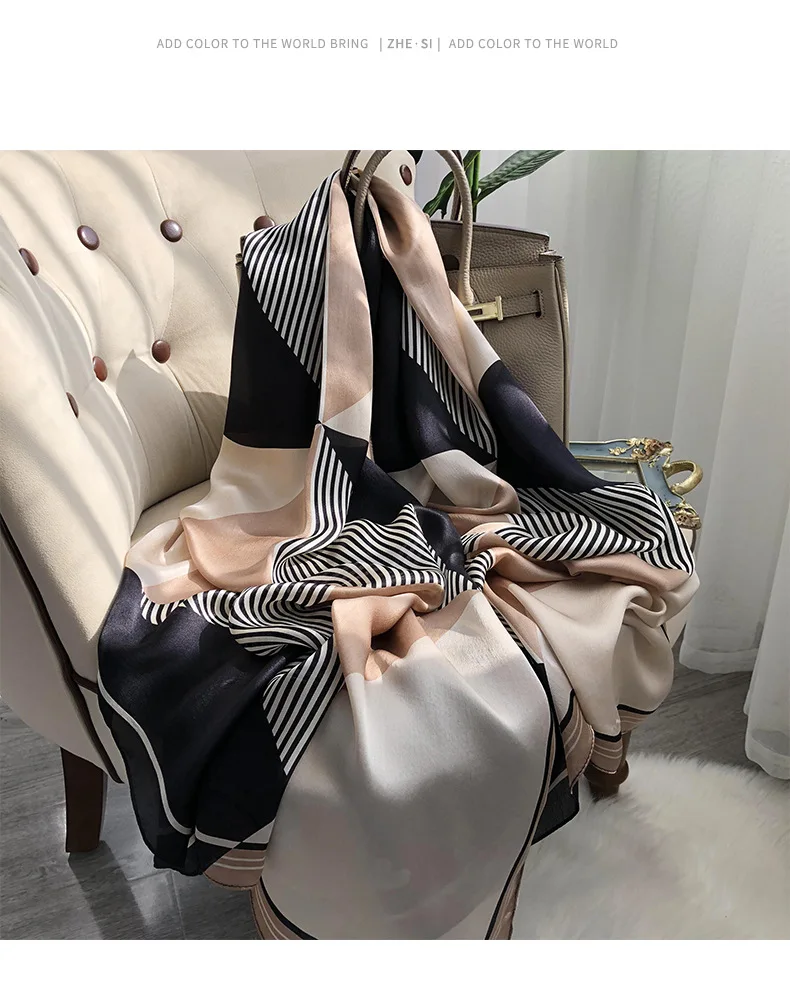 2025 Hangzhou 100% Natural Real Silk Scarf Women Bandana long Scarves Wrap Kerchief Luxury High Quality Hijab Echarpe pashmina