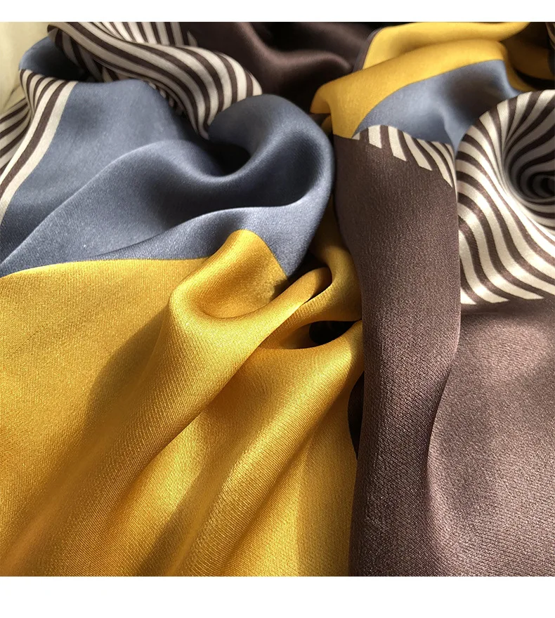 2025 Hangzhou 100% Natural Real Silk Scarf Women Bandana long Scarves Wrap Kerchief Luxury High Quality Hijab Echarpe pashmina