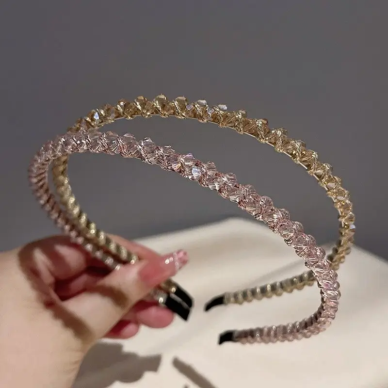 Fashion Crystal Bezel Headwear Women Headband Girls Vintage Hair Bands Hairband Hoop for Wedding Party Hair Accessories