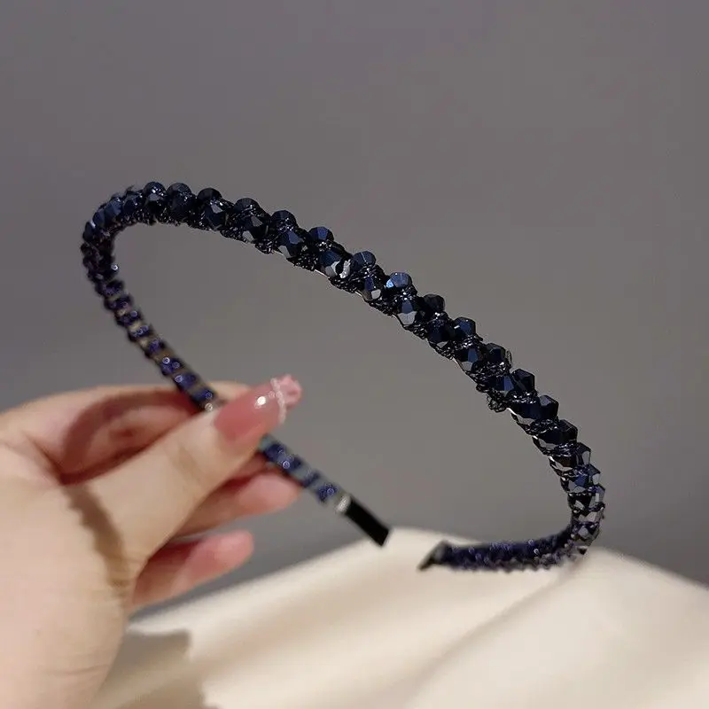 Fashion Crystal Bezel Headwear Women Headband Girls Vintage Hair Bands Hairband Hoop for Wedding Party Hair Accessories