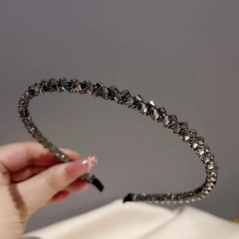 Fashion Crystal Bezel Headwear Women Headband Girls Vintage Hair Bands Hairband Hoop for Wedding Party Hair Accessories
