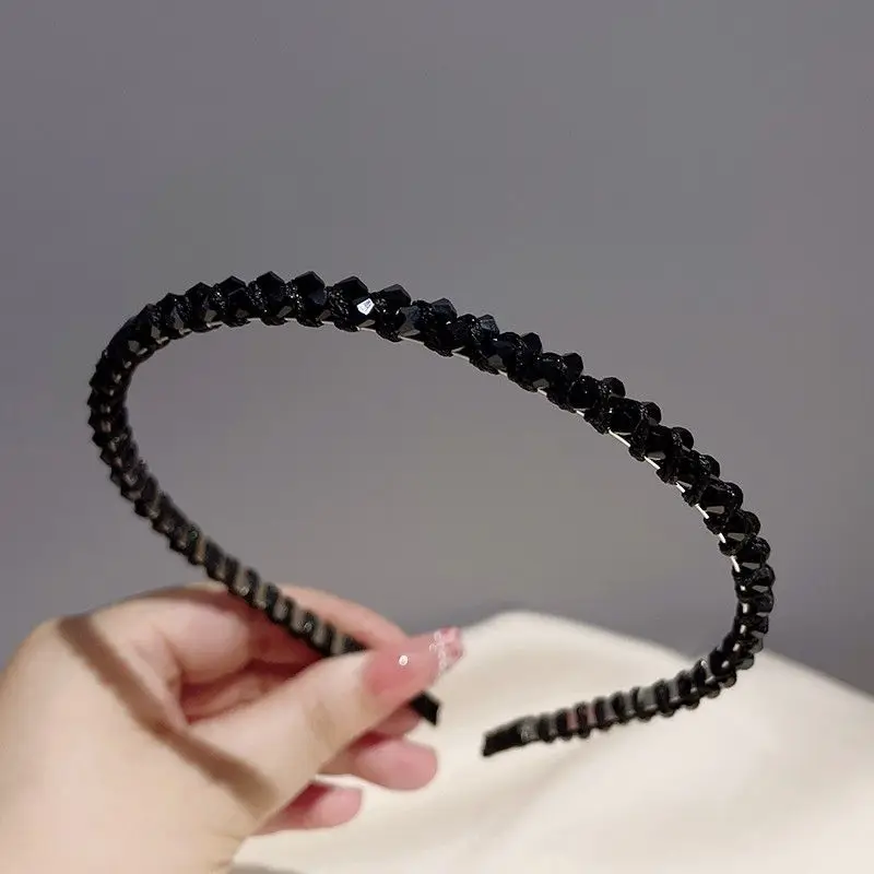 Fashion Crystal Bezel Headwear Women Headband Girls Vintage Hair Bands Hairband Hoop for Wedding Party Hair Accessories