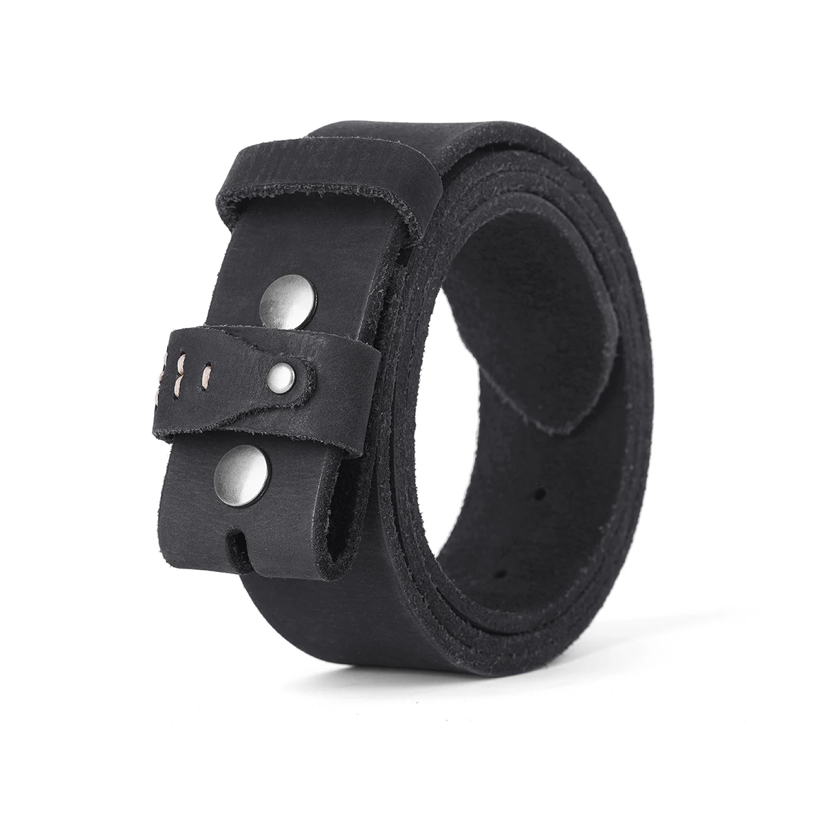 Retro 3.8cm Width Top Layer Cowhide Leather Belt for Men and Women Vintage No Buckle Casual Belts Fit Daily Wear
