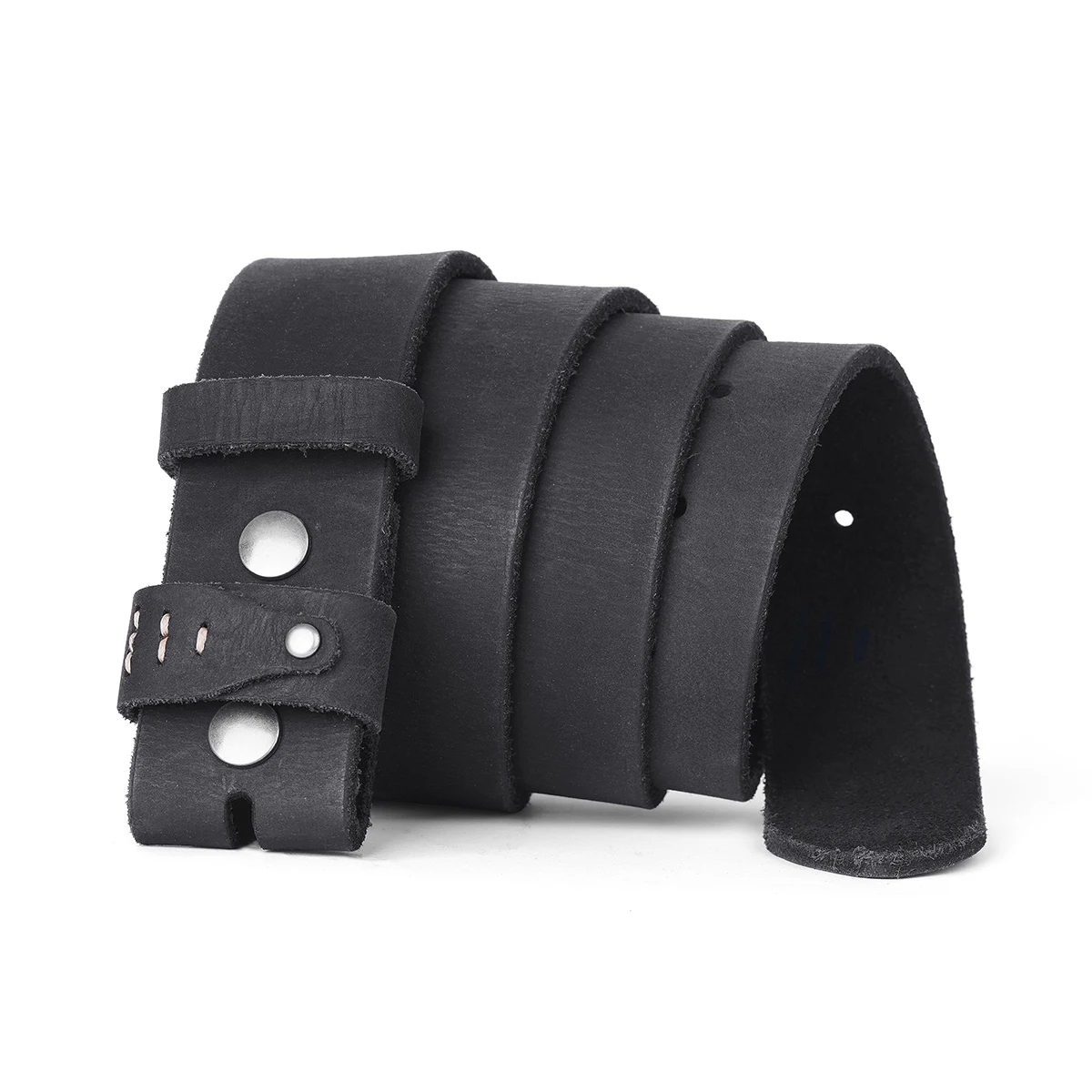Retro 3.8cm Width Top Layer Cowhide Leather Belt for Men and Women Vintage No Buckle Casual Belts Fit Daily Wear