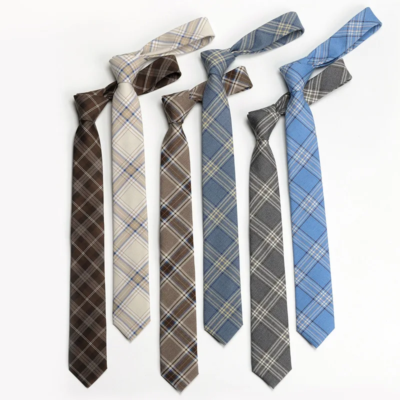 Brown Tie Men Shirt Gift Male Preppy College Style Coffee Stripe Retro Tie Decoration Jk Necktie Female Girly Kawaii Accessories