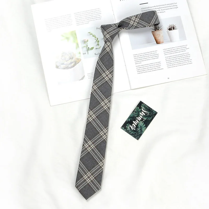 Brown Tie Men Shirt Gift Male Preppy College Style Coffee Stripe Retro Tie Decoration Jk Necktie Female Girly Kawaii Accessories