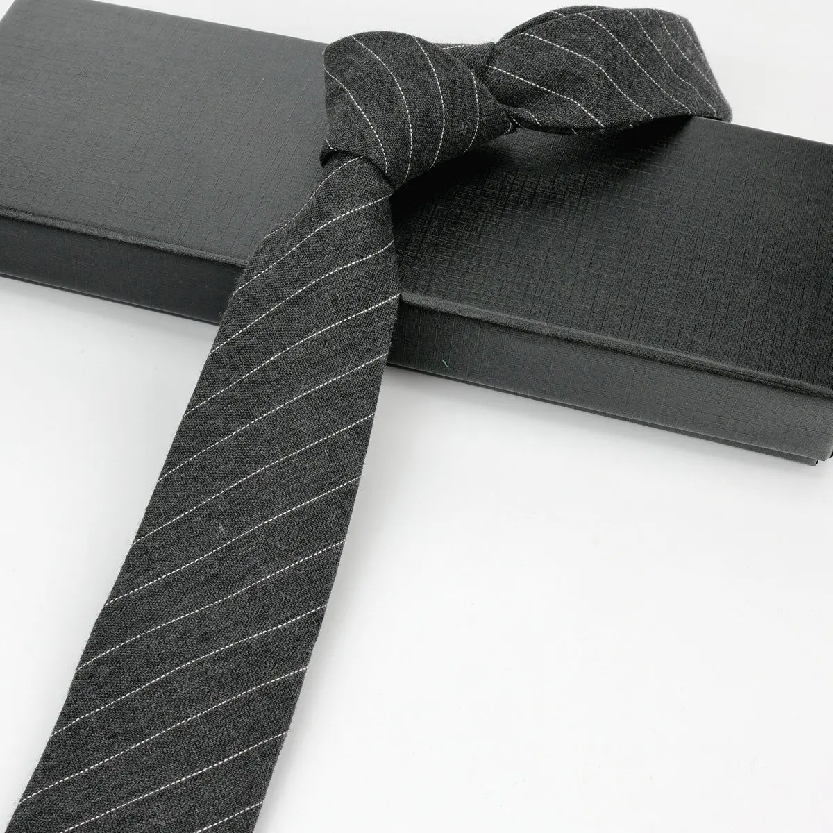 Mens Ties 6cm Classic Cotton Handmade Skinny Striped Neckties For Men Narrow Collar Slim Cashmere Casual Tie Accessories Gifts